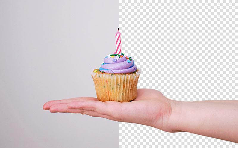 cake image with background removed a half